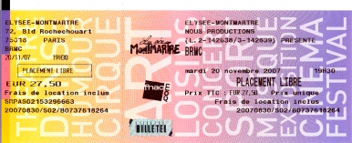 Scan place de concert : BRMC � l'Elysee Montmartre (Paris 18e)